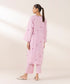 Women's Pret Cambric Embroidered Pink A-Line Shirt